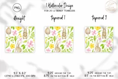 Rabbit Tumbler Wrap PNG. Floral 20oz Sublimation Design Product Image 2