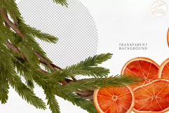 Christmas Wreath Clipart. Watercolor Round Winter Frame PNG Product Image 3