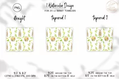 Cute Rabbit Tumbler Wrap PNG. Watercolor 20oz Sublimation Product Image 2