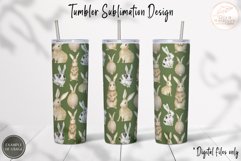 Watercolor Rabbit Tumbler Sublimation. Bunny 20oz Wrap PNG Product Image 4
