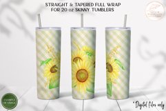 Sunflower Tumbler Sublimation. 20oz Floral Tumbler Wrap PNG Product Image 5