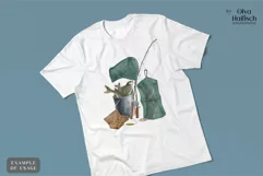 Watercolor Fishing PNG Design. Fishing Net and Fish Clipart Product Image 4