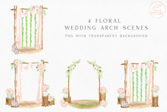 Watercolor Wedding Bundle. Floral Clipart, Wedding Arch PNG Product Image 10
