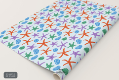 Underwater Digital Papers. Cute Seashells Seamless Patterns Product Image 3