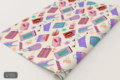 Shopping Seamless Patterns. Retail Doodles Digital Papers Product Image 3
