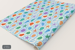 Scallop Seashells Digital Paper. Summer Sea Seamless Pattern Product Image 3