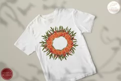 Watercolor Christmas Wreath PNG. Round Winter Frame Clipart Product Image 4