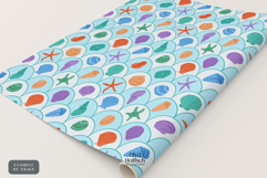 Underwater Digital Paper. Scallop Seashells Seamless Pattern Product Image 3