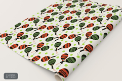 Padel Ball &amp; Racket Digital Papers. Sports Seamless Patterns Product Image 3