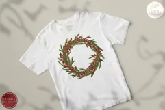 Watercolor Christmas Wreath Clipart. Winter Fir Branches PNG Product Image 5
