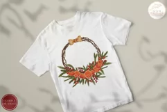 Christmas Wreath Clipart. Watercolor Fir Branches Frame PNG Product Image 5