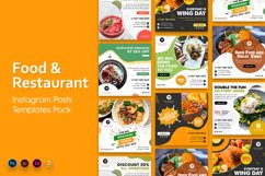 Food and Restaurant Social Media Instagram Post Templates Product Image 1