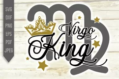 Virgo King Svg. Zodiac Sign Birthday. Horoscope dxf, png Product Image 2