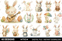 Easter Bunny Baby Shower Clipart Product Image 2
