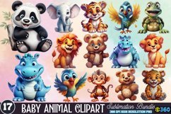 Baby Animals Clipart Bundle, Baby Animals Sublimation Bundle Product Image 1