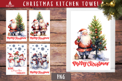 Santa Snowman Vintage Christmas Kitchen towel Product Image 1