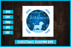Merry Christmas dog shadow box, Merry Christmas card Product Image 1