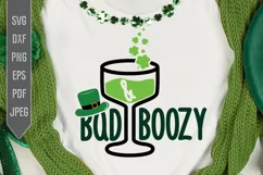 Bad And Boozy Svg. Funny St. Patrick's Day Svg. Wine Glass Product Image 1