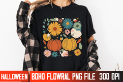 Fall Floral Halloween Vector | Spooky Autumn T-Shirt Design Product Image 2