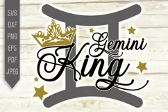 Gemini King Svg. Zodiac Sign Birthday. Horoscope dxf, png Product Image 2