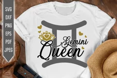Gemini Queen Svg. Zodiac Sign Birthday. Horoscope dxf, png Product Image 1