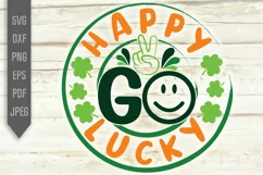 Happy Go Lucky Svg. Round St. Patrick's Day Svg. Lucky Svg. Product Image 2