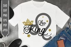 Leo King Svg. Zodiac Sign Birthday. Horoscope dxf, png Product Image 1