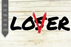Lover Loser Svg. Spooky Halloween Files. Horror dxf png eps Product Image 2