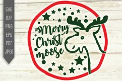 Merry Christmoose Svg. Funny Christmas Baby Bib dxf png eps Product Image 2