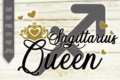 Sagittarius Queen Svg. Zodiac Sign Birthday. Horoscope png Product Image 2