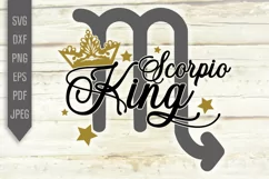 Scorpio King Svg. Zodiac Sign Birthday. Horoscope dxf, png Product Image 2