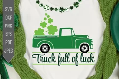 Truck Full Of Luck Svg. Green St Patrick's Day Clover Car. Product Image 1