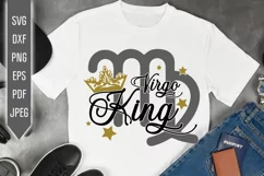 Virgo King Svg. Zodiac Sign Birthday. Horoscope dxf, png Product Image 1