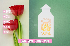 Valentine lantern SVG I Valentine paper cut SVG Product Image 3