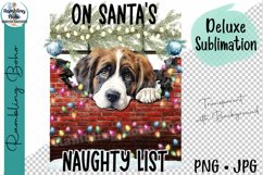 St. Bernard On Santa&#039;s Naughty List Sublimation Png Product Image 1
