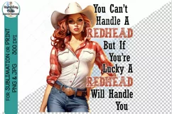 Sassy Sexy Cowgirl Redhead Quote Country Sublimation Png Product Image 1