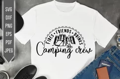 Camping Crew. Fires, Friends, Drinks Svg dxf png. Tent Svg Product Image 1