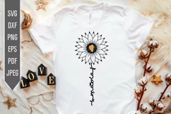 Vertical Sunflower Mama Svg. Floral Svg. Sun Flower Svg. Product Image 1
