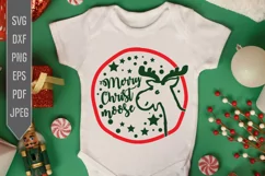 Merry Christmoose Svg. Funny Christmas Baby Bib dxf png eps Product Image 1