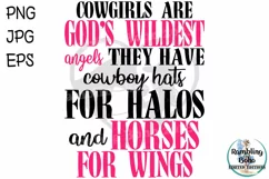 Cowgirls are God's Angels Pink Sublimation Png Product Image 1