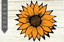 Sunflower Svg. Sun Flower Svg. Flower Svg. Orange Sunflower Product Image 2