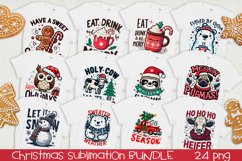 Funny quotes Christmas sublimation BUNDLE PNG. Product Image 1