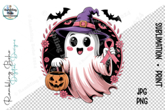 Boujee Pink Trick Or Treat Awarness Ghost Product Image 1