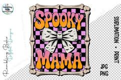 Spooky Mama Purple Checkered Frame Coquette Bow Product Image 1
