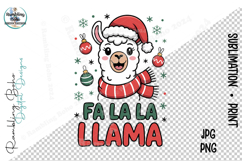 Fa La La LLama Funny Christmas Cartoon Product Image 1