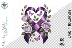 Purple Domestic Abuse Awareness Ribbon Roses Product Image 1