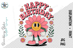 Happy Birthday Retro Vintage Flower Dude Product Image 1
