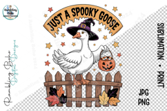Just A Spooky Goose on a Fall Halloween Fence Product Image 1