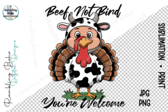 Beef Not Bird Funny Thanksgiving Cow Turkey Product Image 1