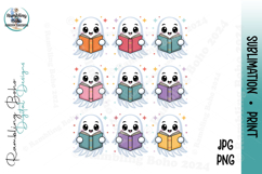 9-Grid Boujee Ghosts Reading Books Cute Product Image 1